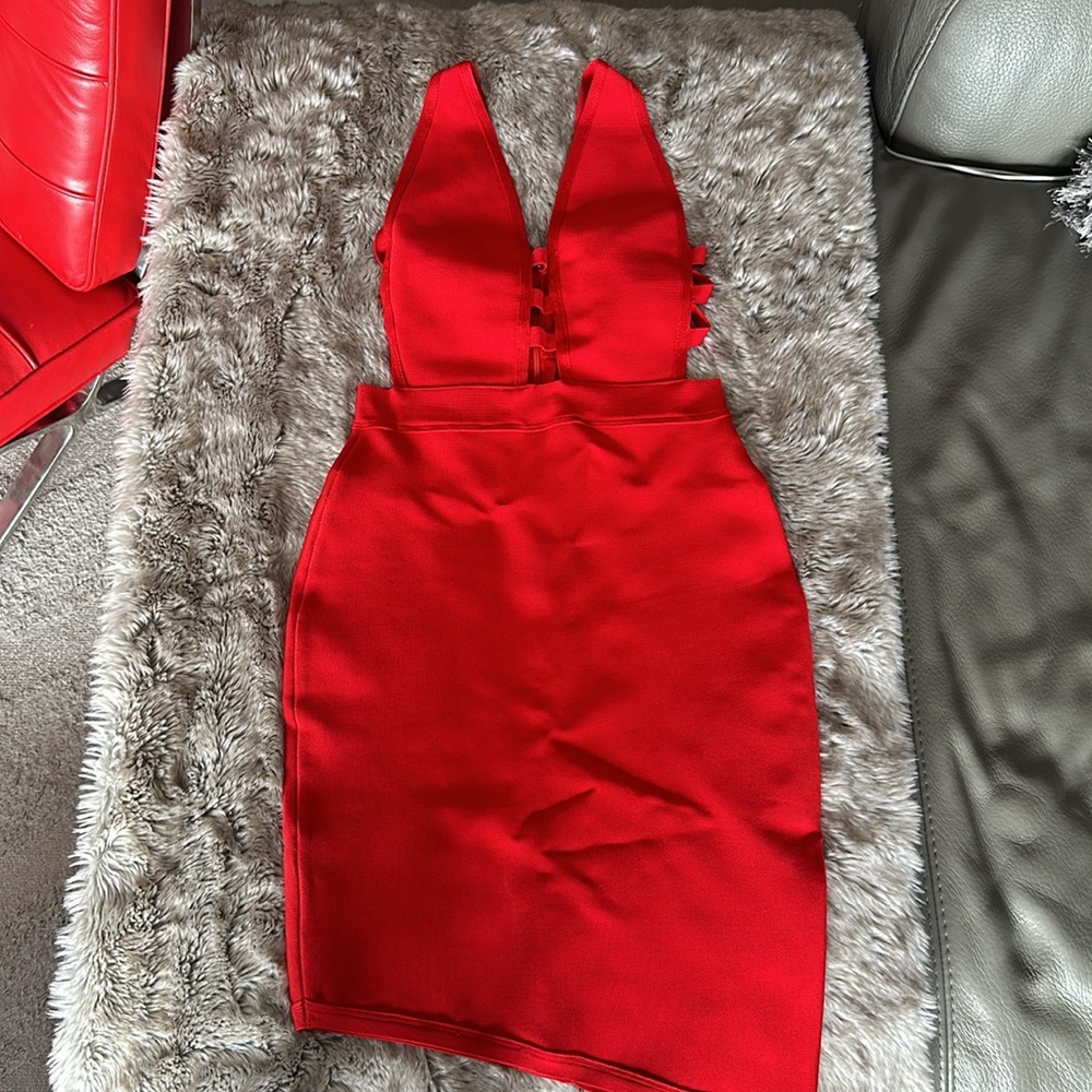 House of CB red cutout bandage dress